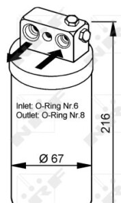 Осушувач кондиціонера Opel Omega B 94-03 - (05066503AA, 05066503AB, 05066635AA) NRF 33104