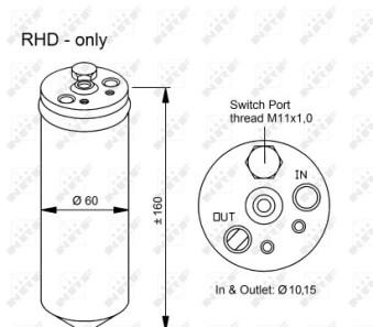 Осушувач кондиціонера Honda Accord/Civic/CR-V 1.4-2.0 95-05 - (80350S6DE21, 80351S01A01, 80351S01A11) NRF 33320 (фото 1)