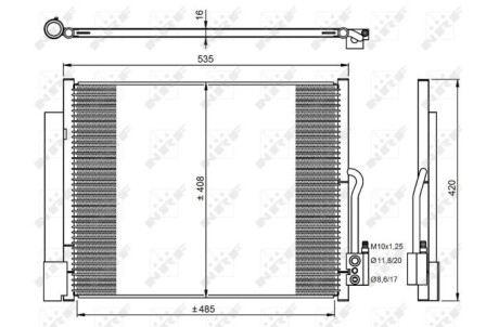 Chodnica klimatyzacji opel - (39032300, 1850744, 1850154) NRF 350053