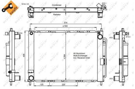 Фото 5 - Радіатор кондиціонера NRF 350057
