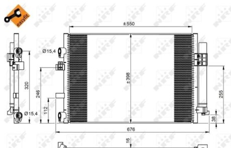 Радіатор кондиціонера (з осушувачем) Ford C-Max/Grand C-Max 1.6TDCi 10-19 - (1684942) NRF 350209