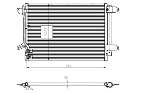 Конденсатор кондиціонера VOLKSWAGEN JETTA IV (10-) 2.0 FSi - NRF 350507