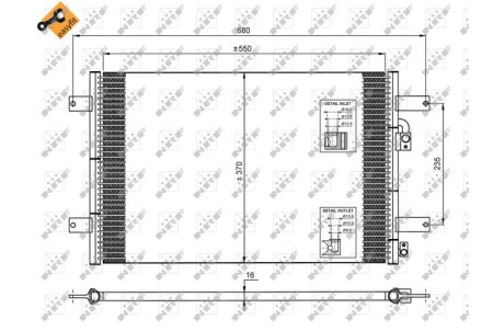 Конденсатор, кондиционер - (1029057, 7M0820413E, 95NW19710AF) NRF 35249