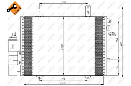 Конденсатор, кондиционер - (8200106950, 8200757789, 8671017585) NRF 35353