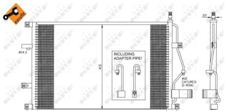 Радіатор кондиціонера (з осушувачем) Volvo S60/S80/V70/XC70 98-10 - NRF 35413