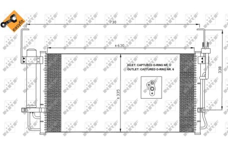 Конденсатор кондиціонера HYUNDAI Santa Fe 00- - NRF 35429