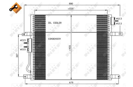 Конденсатор, кондиционер - (55116931AA) NRF 35577