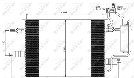 Радіатор кондиціонера (з осушувачем) Opel Meriva A 1.4-1.8 03-10 - NRF 35599