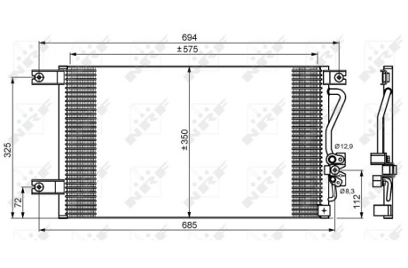 Конденсатор кондиціонера MITSUBISHI L200 2.5D 97- - NRF 35756