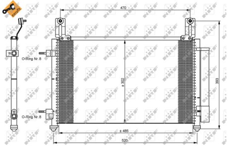 Конденсатор, кондиционер - (96591582, 96658674, 96663729) NRF 35796