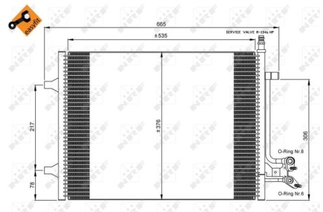 Конденсатор, кондиционер - (1334196, 1334653, 5S6H19710AA) NRF 35904