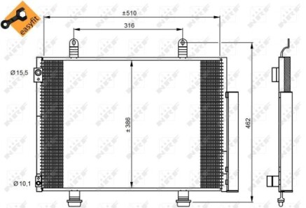 Радіатор кондиціонера - (9531071L00, 9531071L00000, 9531071L01) NRF 35944