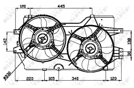Вентилятор, охлаждение двигателя - NRF 47031