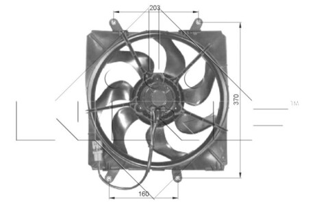 Вентилятор, охлаждение двигателя - (1636102080, 1636302070, 1671102060) NRF 47054