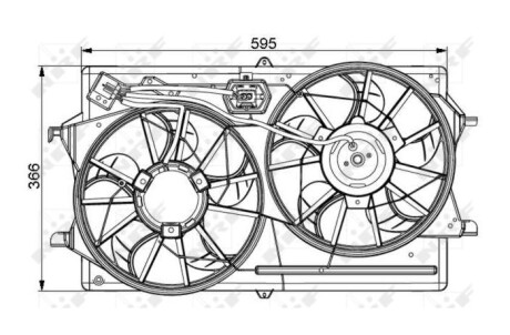 Вентилятор, охлаждение двигателя - (1318692, 1355712, 2S418C607AA) NRF 47061