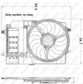 Вентилятор радіатора Mini Cooper/One 1.6 01-06 (з дифузором) - NRF 47301