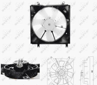 Вентилятор с дифф. to rav4 01-05 - (1636323010, 067110J010, 163610J010) NRF 47696