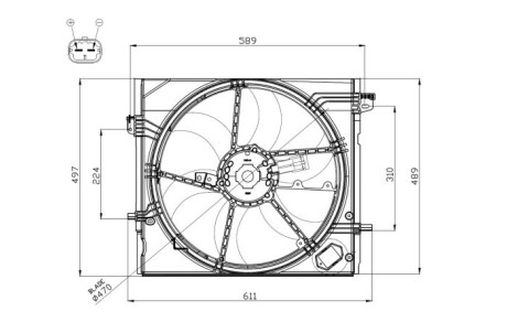 Wentylator chlodnicy z obudowa - (214814EA0A, 214814EA0B) NRF 47897