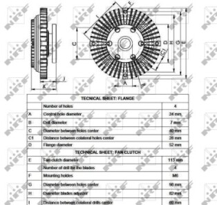 Віскомуфта вентилятора - NRF 49558