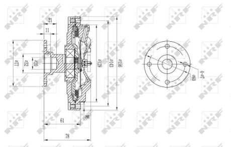 Віскомуфта вентилятора - (21082VB100, 21082VB10A) NRF 49573