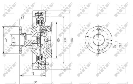 Віскомуфта NISSAN Navara 2.5D 05- - (21082EB30A) NRF 49585 (фото 1)