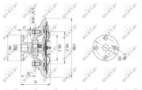 Муфта вентилятора Jeep Cherokee 2.1-4.2 83-01/2.5CRD 4x4 01-08 - (3241858, 52003205, 52027890) NRF 49592