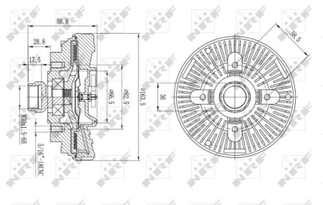 Муфта вентилятора Chrysler PT Cruiser 2.4 00-10/Jeep Grand Cherokee 3.6-6.4 10- - NRF 49610