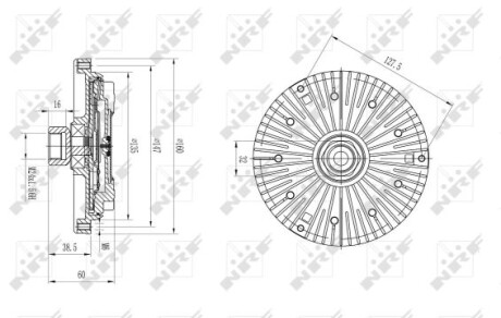 Муфта вентилятора BMW 3 (E46)/5 (E34)/7 (E32) 3.0-3.7i 85-06 (S54/M30/S38) - NRF 49640