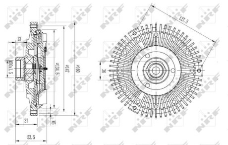 Муфта вентилятора MB E-class (W124)/C-class (W202) 1.8-2.3 93-00 M111 - NRF 49673 (фото 1)