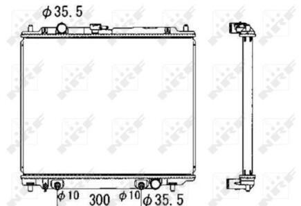 Радиатор, охлаждение двигателя - (2115001302, 2115003702, A2115001302) NRF 50001