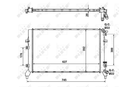 Фото 2 - Радиатор охлаждения двигателя NRF 50148