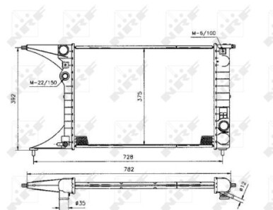 Радіатор охолодження Opel Omega B 2.0 94-00 - (2025002203, 2025006703, A2025002203) NRF 50222