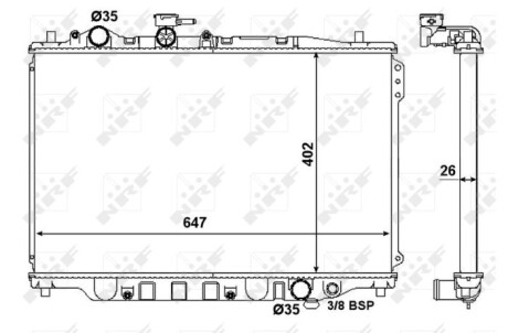 Радиатор, охлаждение двигателя - (f25215200, F2H115200, F2J215200) NRF 506518