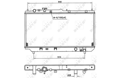 Радиатор, охлаждение двигателя - (b6BF15200G, BPD315200H) NRF 509511