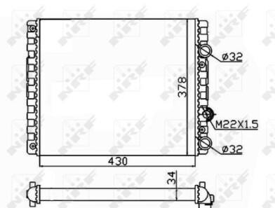 Радіатор охолодження VW Lupo/Polo 1.0-1.9 94-01/Seat Arosa 1.0-1.7 97-04 - NRF 509519