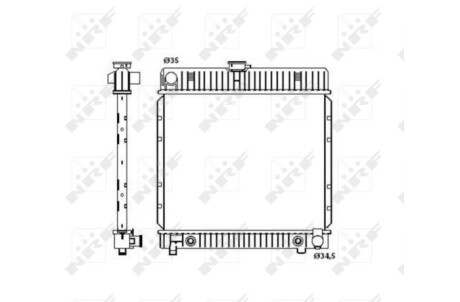 Радиатор, охлаждение двигателя - (01410, 21120, 1235011201) NRF 514250