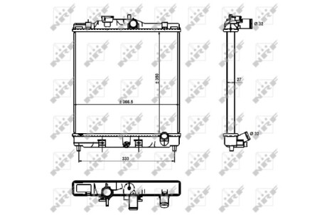 Радиатор, охлаждение двигателя - (19010P30G02, 19010P01004, 19010P30J01) NRF 526356