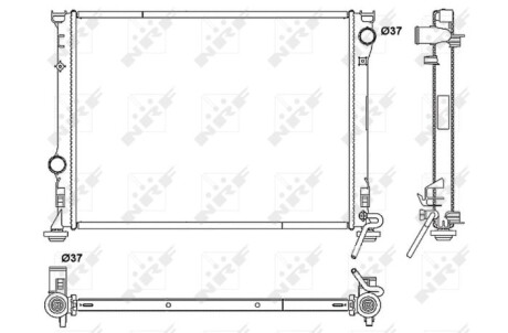 Радиатор, охлаждение двигателя - (68050126AA, 68050126AB) NRF 53041