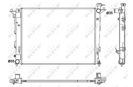 Радиатор, охлаждение двигателя - (253102Y500, 253102Y501) NRF 53052
