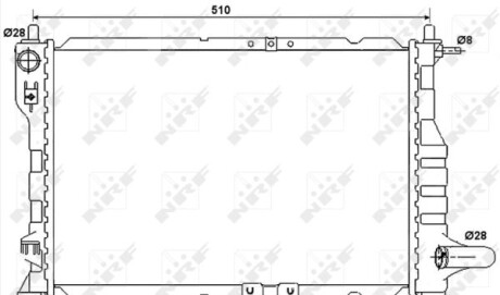 Радіатор охолодження Chevrolet Matiz 0.8-1.0 05- - (96591475, 96477777) NRF 53068