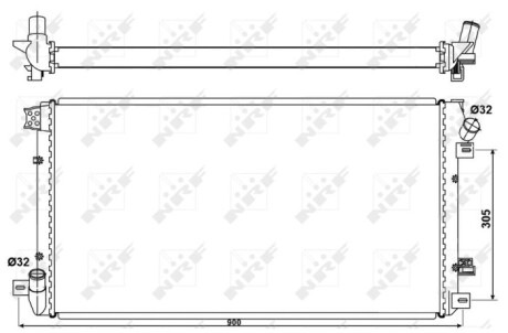 Радиатор, охлаждение двигателя - (93190131, 2140000Q0B, 4417245) NRF 53076