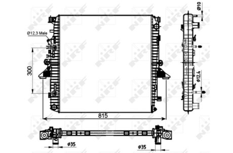 Радиатор, охлаждение двигателя - (lr021777, pcc500040, pcc500041) NRF 53097