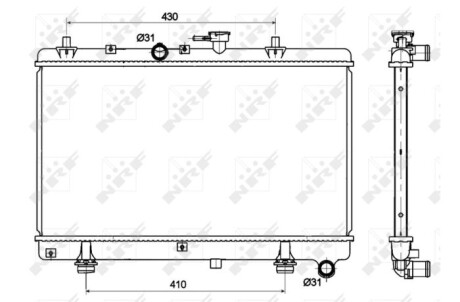 Радиатор, охлаждение двигателя - (25310FD010, S25310FD010) NRF 53121