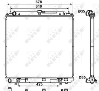 Радиатор, охлаждение двигателя - (21410EB30A, 21410EB31A) NRF 53179