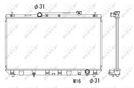 Радиатор, охлаждение двигателя - (1640003150, 1640020161, 164007A301) NRF 53307