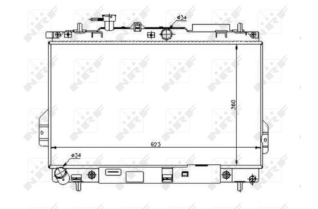 Радиатор, охлаждение двигателя - (2531017100, 2531017101, 2531017102) NRF 53363