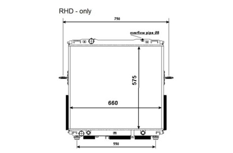 Радиатор, охлаждение двигателя - (253103E250, 253113E250) NRF 53368