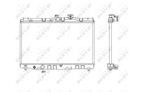 Радиатор, охлаждение двигателя - (1640011170) NRF 53399