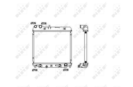 Радиатор, охлаждение двигателя - (19010PWA901, 19010PWAG01, 19010PWAQ01) NRF 53408