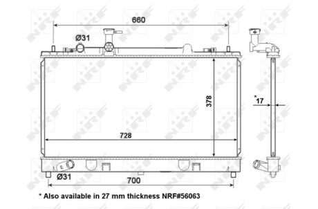 Радиатор, охлаждение двигателя - (l32715200, L32715200A) NRF 53412